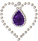 un coeur avec un diamant violet